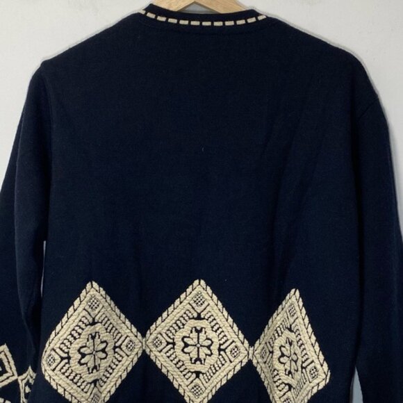 Rodier Paris Wool Knit Cardigan Black & Cream – Made in France – Size M - Picture 8 of 10